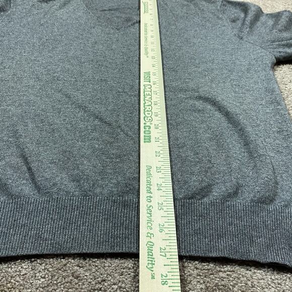 Fairway Greene Cashmere Sweater L Hong Kong Gray 100% Cashmere V Neck - Picture 8 of 9